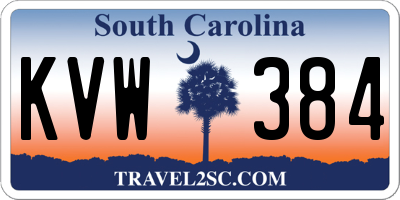 SC license plate KVW384