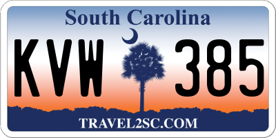 SC license plate KVW385