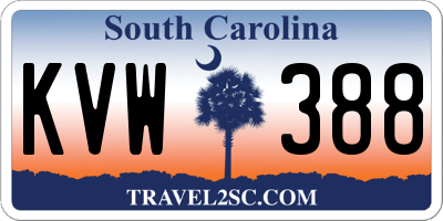 SC license plate KVW388