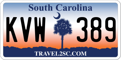 SC license plate KVW389