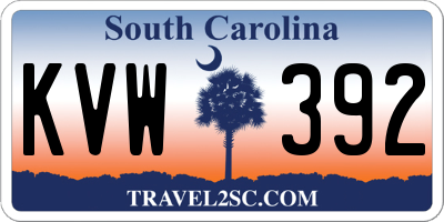 SC license plate KVW392