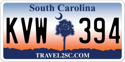 SC license plate KVW394