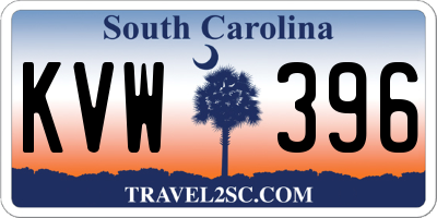 SC license plate KVW396
