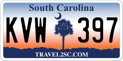 SC license plate KVW397
