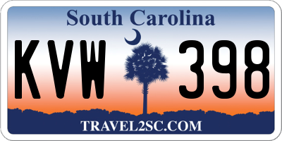 SC license plate KVW398