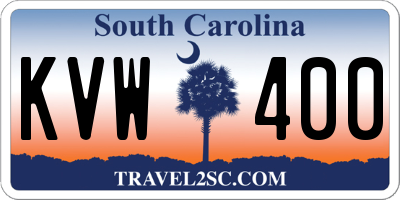 SC license plate KVW400