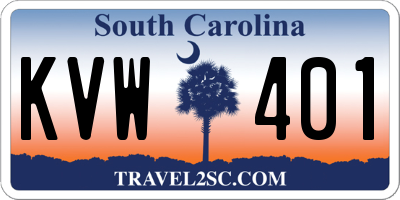 SC license plate KVW401
