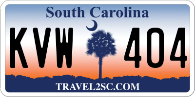 SC license plate KVW404