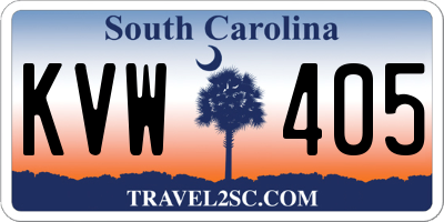 SC license plate KVW405