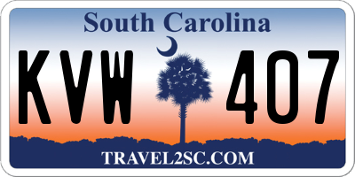 SC license plate KVW407