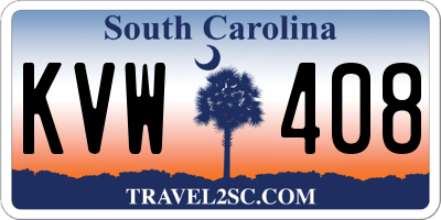 SC license plate KVW408