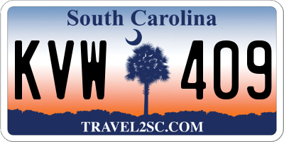 SC license plate KVW409