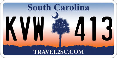 SC license plate KVW413