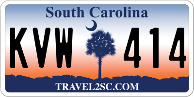 SC license plate KVW414