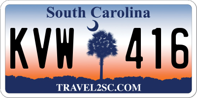 SC license plate KVW416