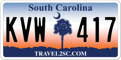 SC license plate KVW417