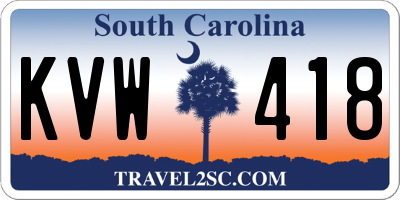 SC license plate KVW418