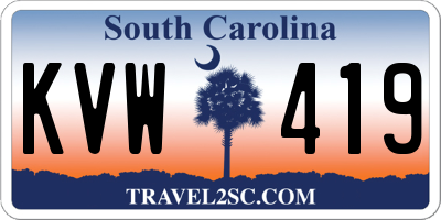 SC license plate KVW419