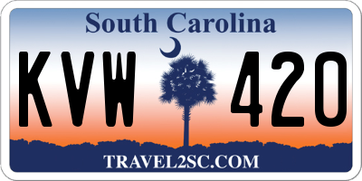 SC license plate KVW420