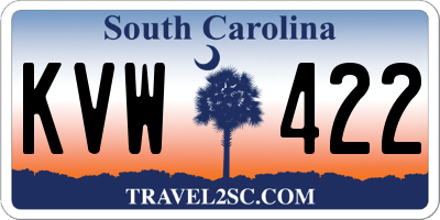 SC license plate KVW422