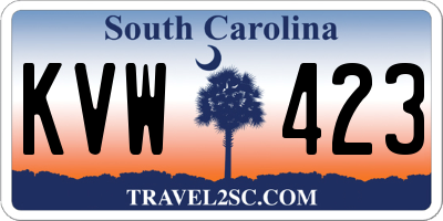 SC license plate KVW423