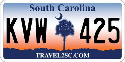 SC license plate KVW425