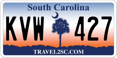 SC license plate KVW427