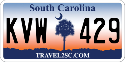 SC license plate KVW429