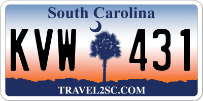 SC license plate KVW431
