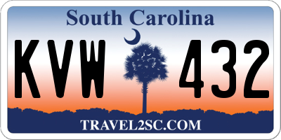 SC license plate KVW432