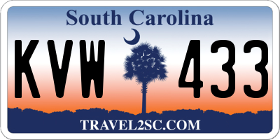 SC license plate KVW433