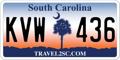 SC license plate KVW436