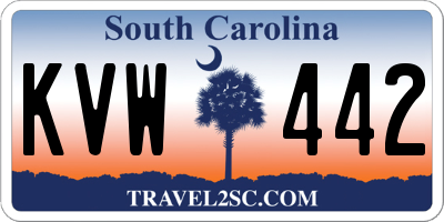 SC license plate KVW442
