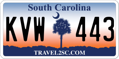 SC license plate KVW443