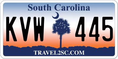 SC license plate KVW445