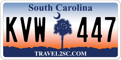 SC license plate KVW447