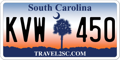 SC license plate KVW450