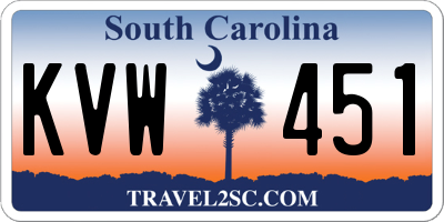 SC license plate KVW451