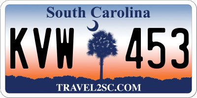 SC license plate KVW453