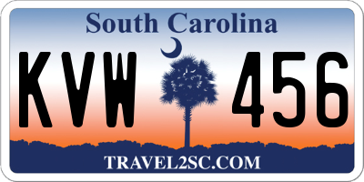 SC license plate KVW456