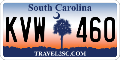 SC license plate KVW460