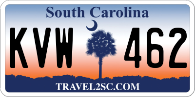 SC license plate KVW462