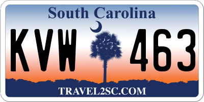 SC license plate KVW463