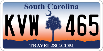 SC license plate KVW465