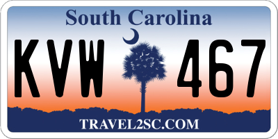 SC license plate KVW467