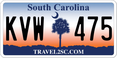 SC license plate KVW475