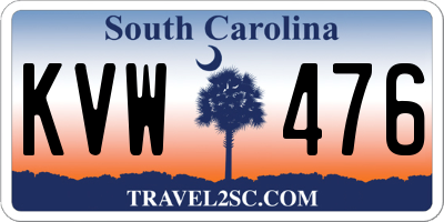 SC license plate KVW476