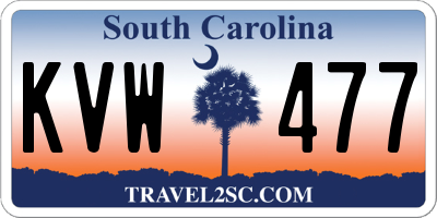 SC license plate KVW477