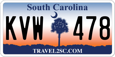 SC license plate KVW478