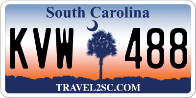 SC license plate KVW488